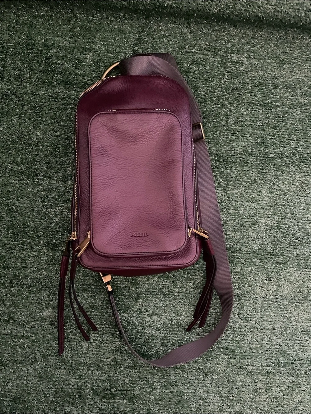 Fossil Dove Sling Pack ZB7836001 Burgundy Leather Crossbody Backpack